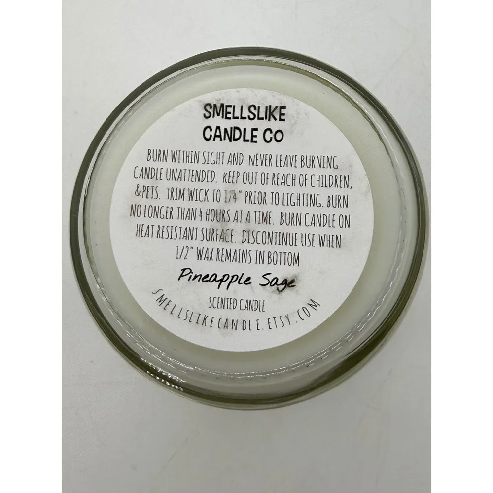 SmellsLike Candle Co Realtor Gift 8oz Coconut Wax Candle Pineapple Sage NEW